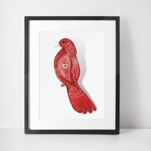 Wall Art Cute Bird Portrait Illustration Print Poster Unframed - Picture 4 of 5